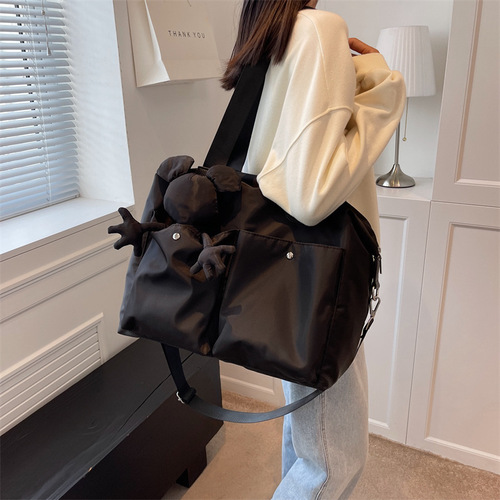 Women's Large Capacity Travel Bag for Business Trip, Portable and Waterproof Oxford Cloth, Unisex Lightweight Shoulder or Crossbody Fitness Bag