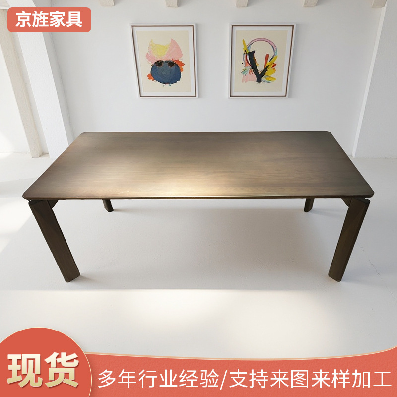 意式轻奢创意餐桌家用小户型纯黑桌子现代简约公司用办公桌|undefined