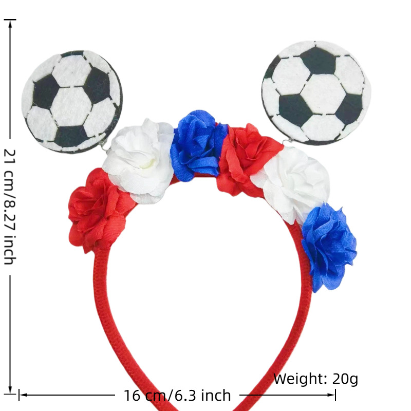 Fútbol transfronterizo simulación de flores fiestas Copa del Mundo atmósfera decorativa banda de pelo Europa fanáticos decoración banda de cabeza de fútbol