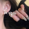 Earrings, light luxury style, silver 6091 sample