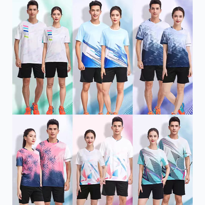 New Badminton Clothing Sports suit Men's and Women's Printed Team Clothing Quick-drying Clothing Training Clothing Air-volleyball Clothing Table Tennis Clothing