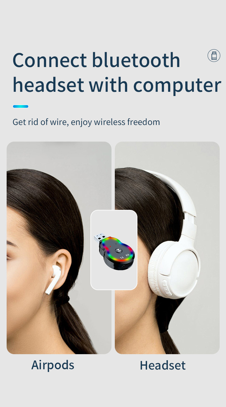 Q2Fm Transmitter Bluetooth Receiver Fm Radio USB Lossless Audio Car Converter with Aux Cable Dropshipping