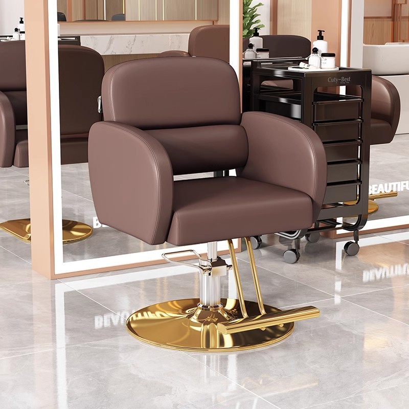 Silla de peluquería elevable y giratoria de alta gama silla de peluquería roja salón de peluquería taburete de corte de pelo especial silla de peluquería mayorista