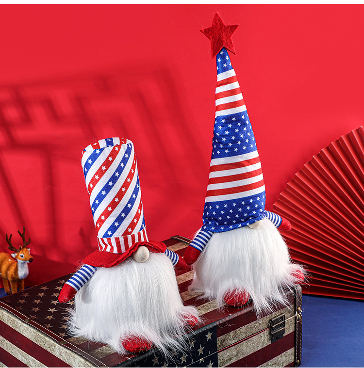 2021 Spot Us Independence Day National Day Shining Face Less Doll Festival Ornamente Kinder Geschenke Rudolph display picture 5