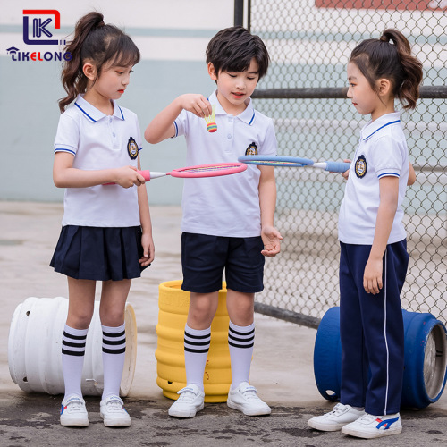 Kindergarten uniforms entry photos, summer clothes, sports style primary school uniforms, short-sleeved T-shirts, children's class uniforms, sports suits