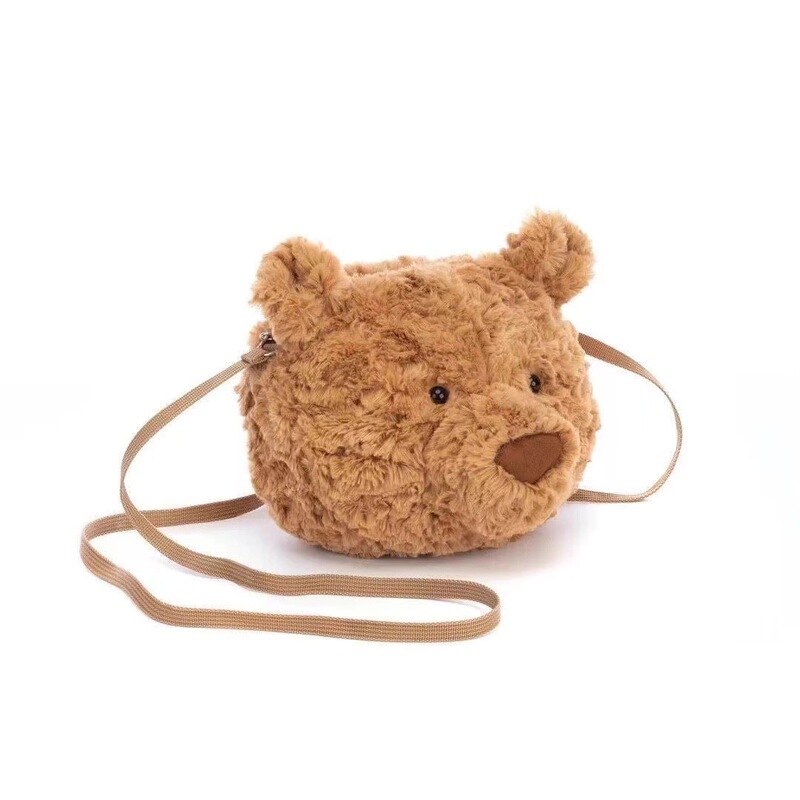 Explosions Barcelona Bear Head Bag Crossbody Bag Girls Cute Plush Doll Bear Bag