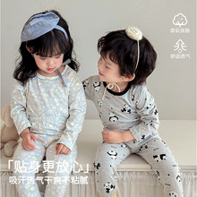 儿童秋衣秋裤套装宝宝男童女童秋季全棉内衣a类保暖纯棉莱卡睡衣