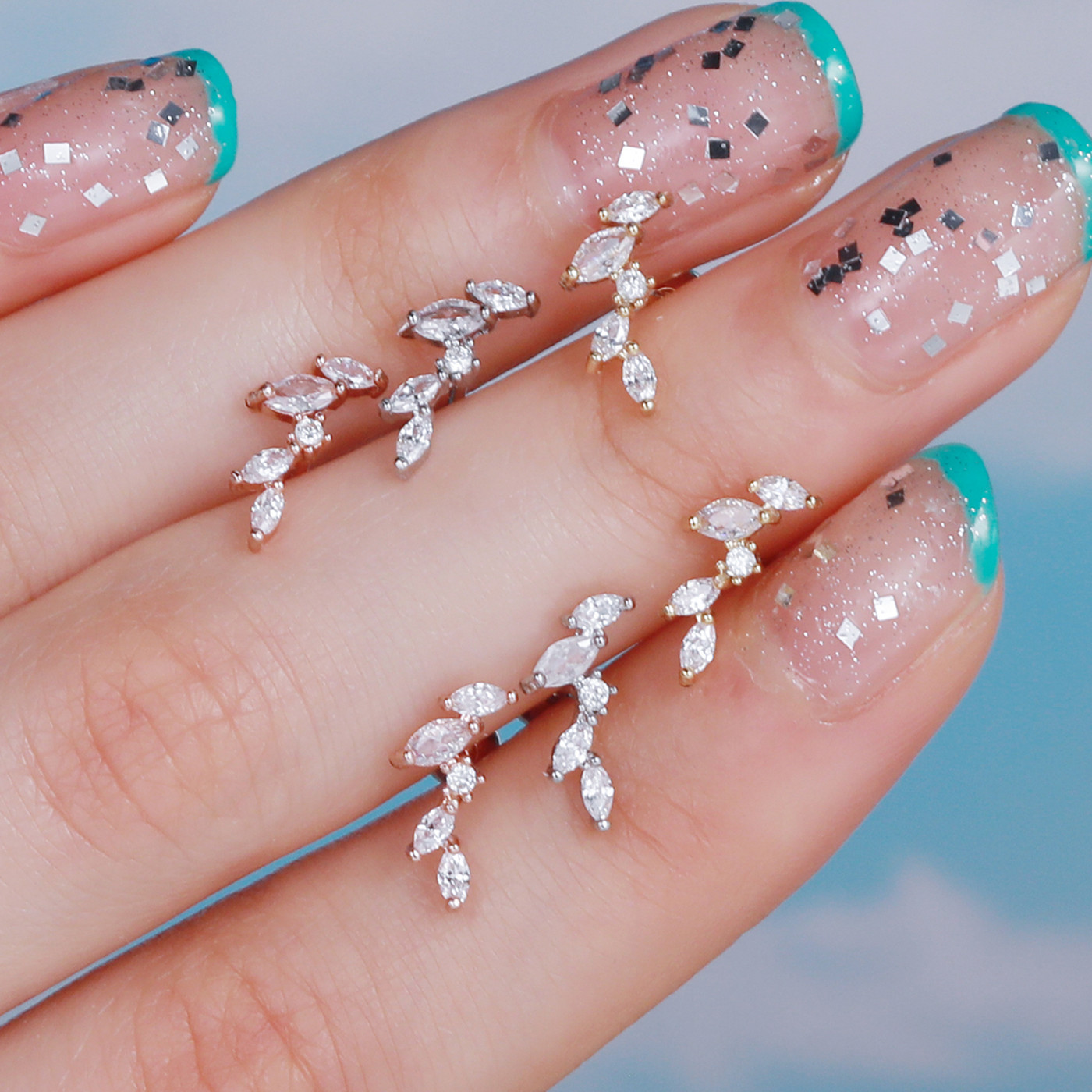 Fashion jewelry rod screw ball fashion copper ear stud