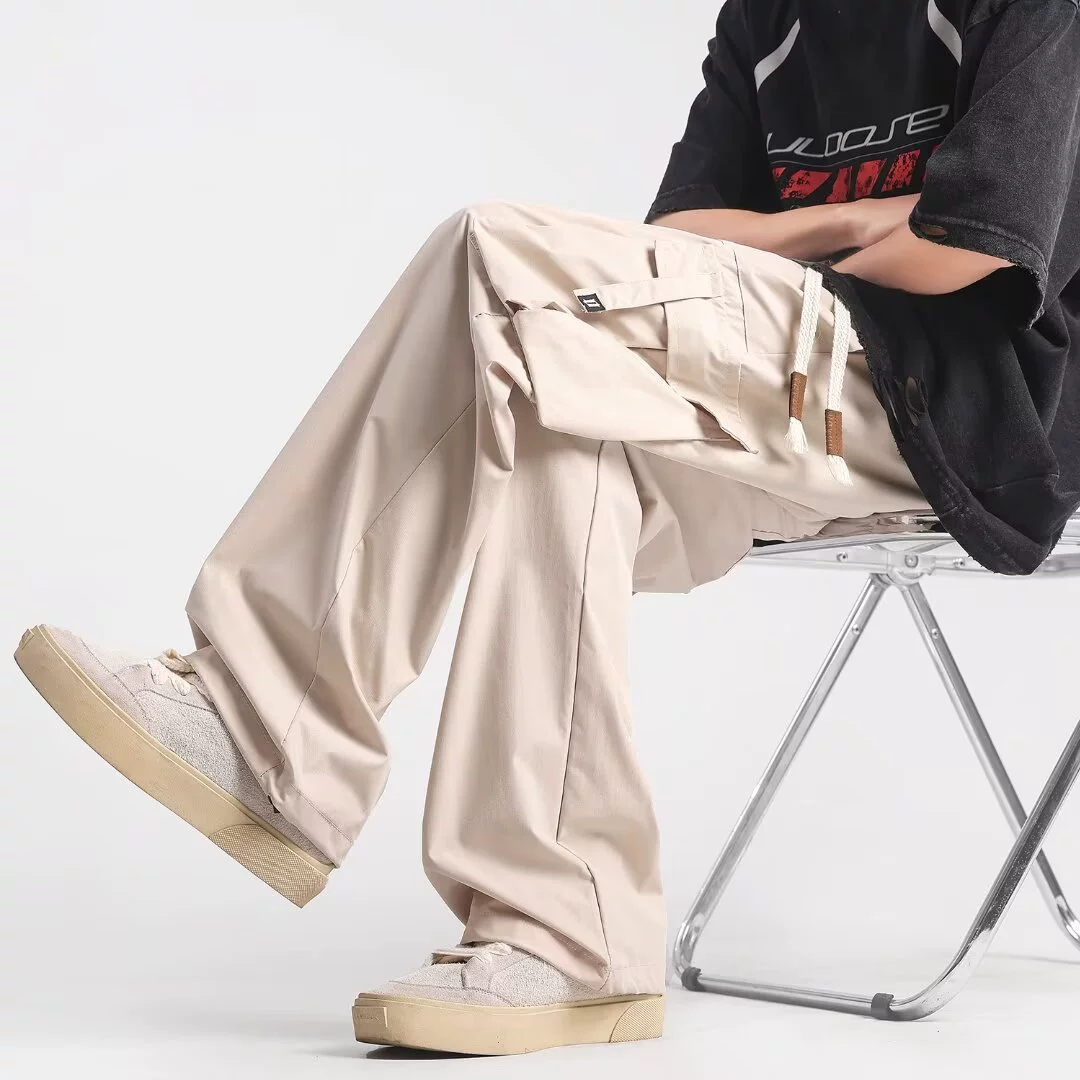 Модный темперамент бренда Tide Популярные повседневные американские брюки повседневные брюки повседневные новые ленивые красивые тренды гонконгского стиля