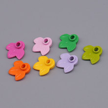 跨境小颗粒拼装积木植物32607三叶片花叶子树叶场景搭配南瓜叶