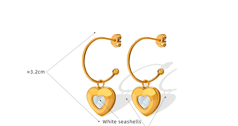 Korean Style Geometric C- Shaped Earrings Fashion Peach Heart Pendant Earrings display picture 1