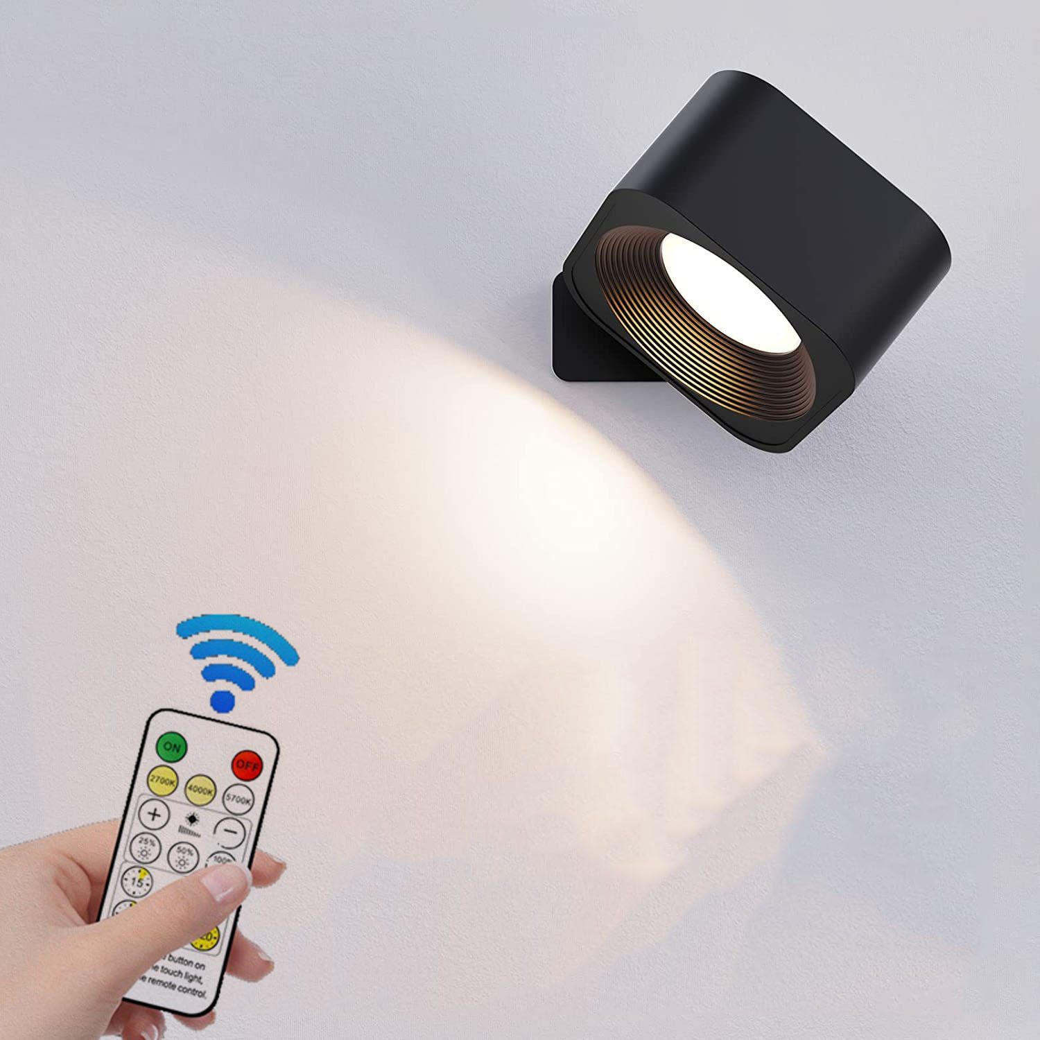  Lámpara de pared LED recargable USB – luz magnética portátil de lectura con control táctil, para dormitorio y armario