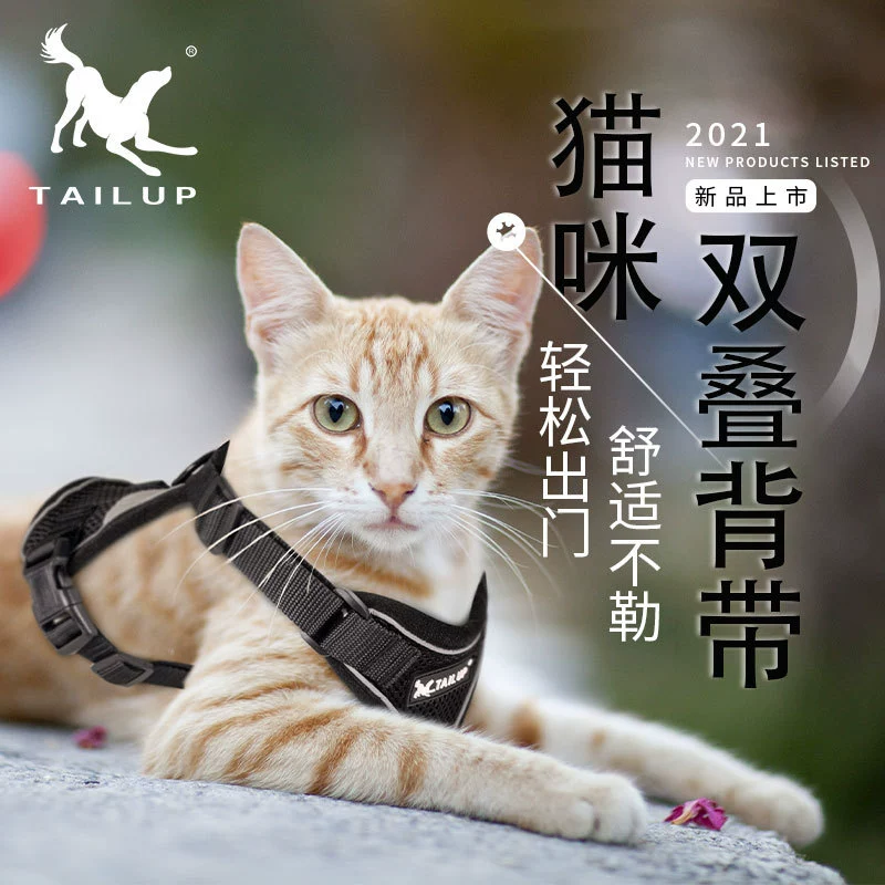 Товары для домашних животных на открытом воздухе Нагрудный ремень для котят Сетка Дышащий Тяговый светоотражающий жилет для кошек Многоцветный грязеотталкивающий Бесплатная доставка