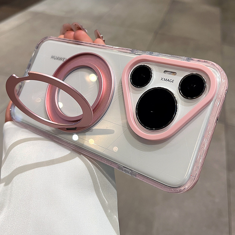 适用华为pura70pro手机壳2025新款pura70旋转磁吸带支架p70外壳mate70pro+简约透明高级感p70Ultra防摔保护套|undefined