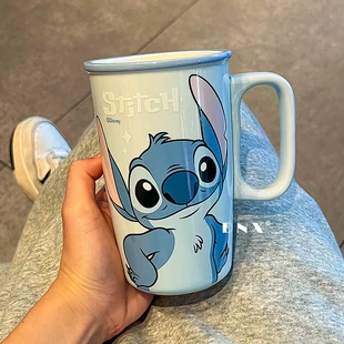 Высокий керамический кружка, вышивка Stitch, 550 мл, милый творческий подарок на день рождения для девушек
