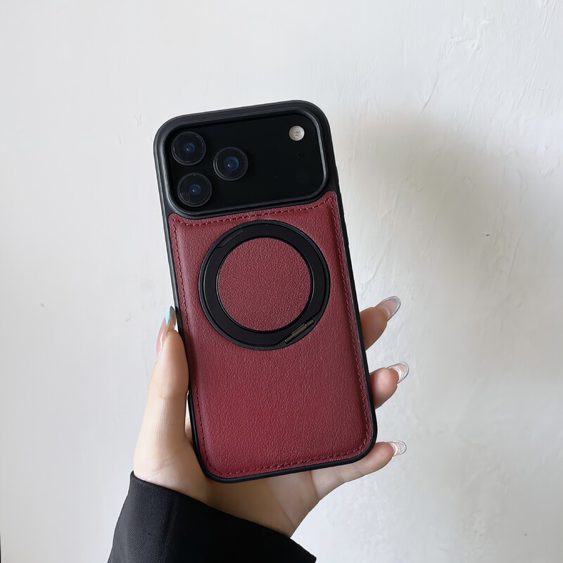 iPhone17promax 回転スタンド携帯電話ケース 360 度磁気ビジネスプレーンレザー落下防止保護カバーに適しています。|undefined