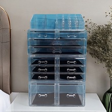 梳妆台宿舍桌面防尘化妆品饰品化妆刷收纳盒口红指甲油展示置物架