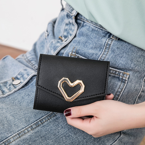 Ladies Wallet 2020 New Heart Decoration Zero Wallet Affordable and Elegant Multi-Card Slot Simple Gift Small Bag