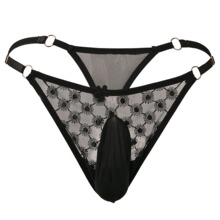 超薄jj套内裤伪娘自慰男士蕾丝性感情趣丁字裤可调节夏季包蛋油光