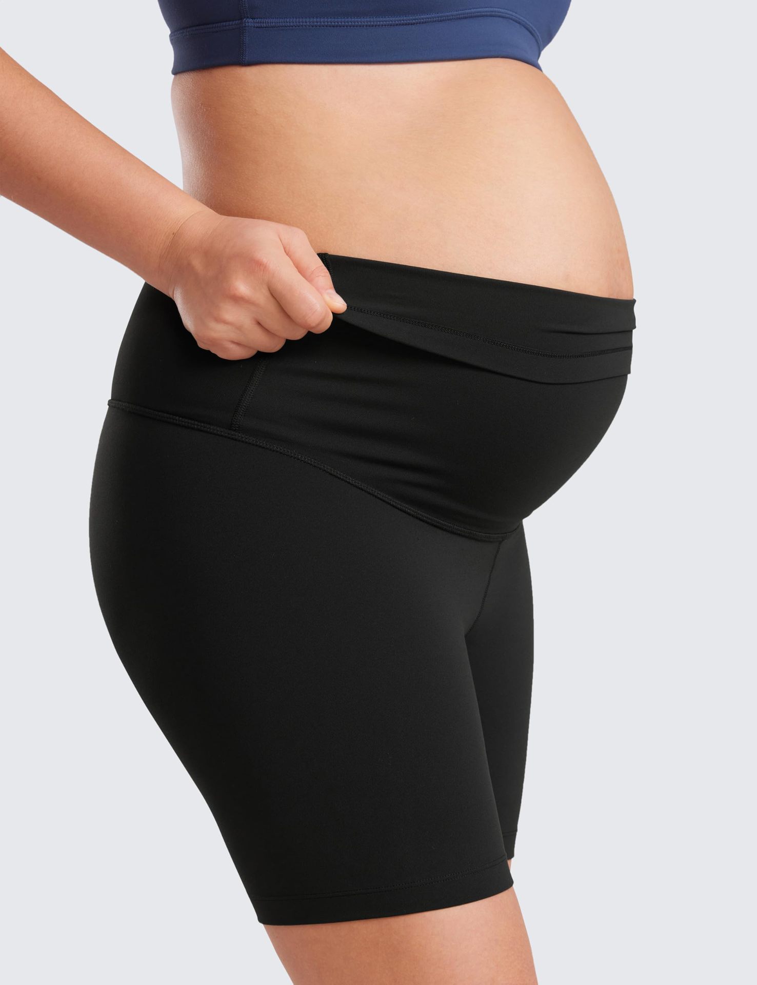 Maternity Capri Yoga Pants Belly-Support Seamless Nylon Maternity Capri Yoga Pants Belly-Support Seamless Nylon