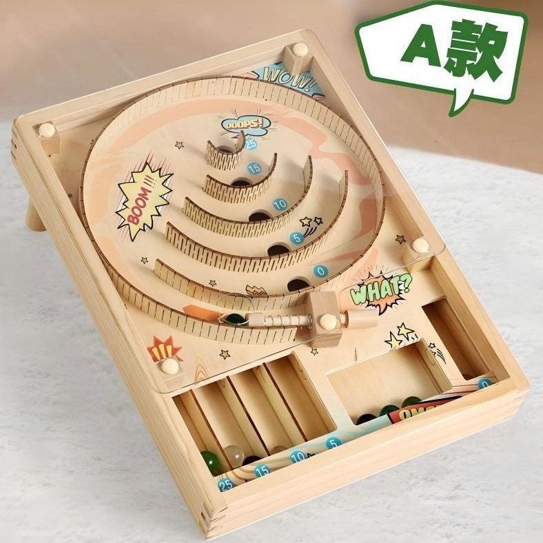 木质3D弹力珠迷宫弹力珠走珠玩具儿童益智桌游亲子游戏圣诞礼物|undefined