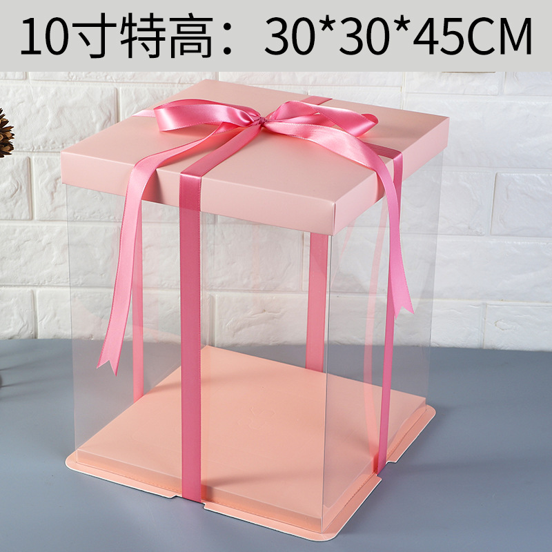 Caja de pastel de cumpleaños caja de embalaje 6 6 6 8 8 8 10 + 12 pulgadas sola capa doble cuadrado caja de embalaje transparente caja de regalo Internet celebridad