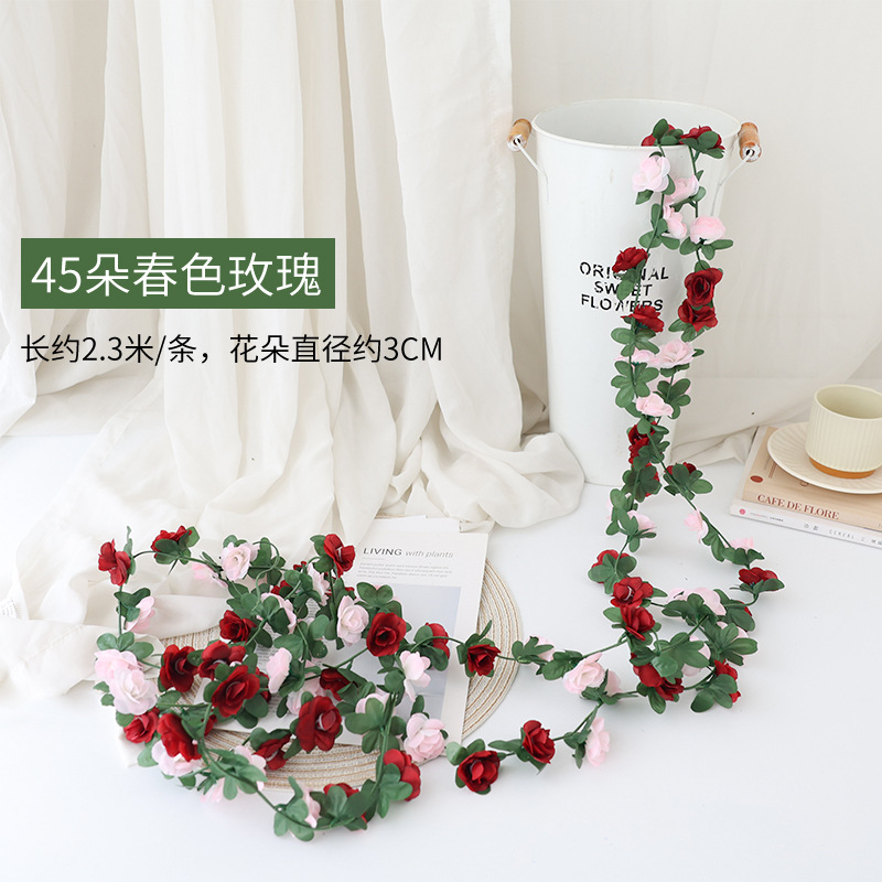 45 heads spring rose red plus light pink