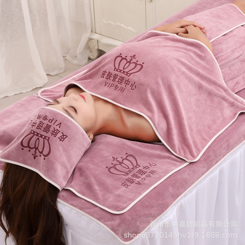 Beauty salon special towel skin management headscarf absorbent quick-drying bath towel bed large towel logo