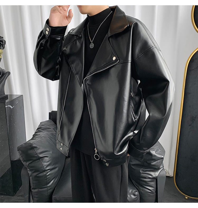 Herren Lederjacke Für Herbst Und Winter Im Bikerstil_voghion.com