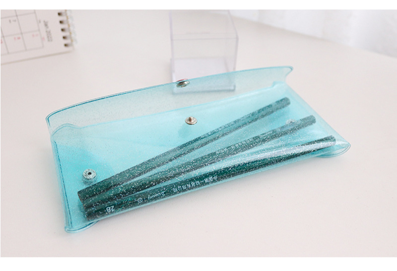 Solid Color Pvc Class Learning Simple Style Pencil Case display picture 4