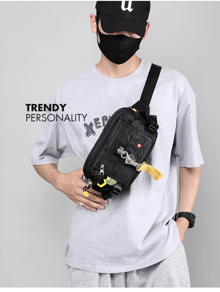 New cross-border large-capacity men's chest bag, outdoor single-shoulder bag, sports phone bag, multi-functional crossbody chest bag Item Picture