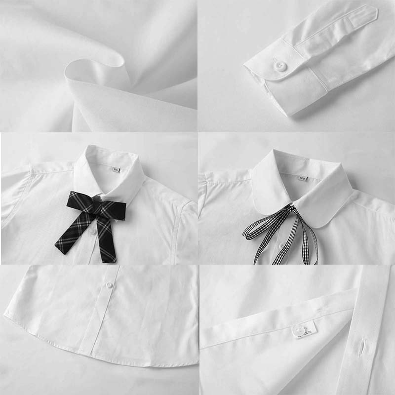 2021 Otoño e Invierno primavera nuevos niños arco algodón blanco camisa interior de las muchachas caliente manga larga bottoming top