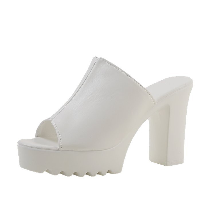Zapatillas de pez, zapatillas frías, zapatillas de altura de moda, zapatillas de tacones altos, zapatillas antideslizantes, tacones gruesos, impermeables