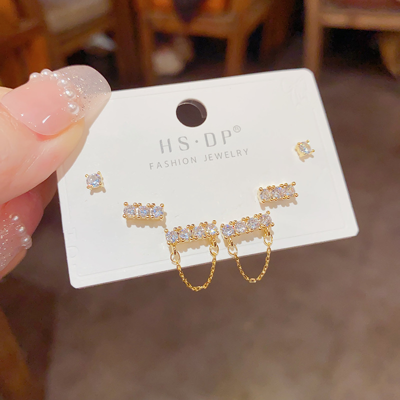 Party, Street Occasion 1 Set Simple Style Shiny Geometric Copper 14K Gold Plated Drop Earrings Ear Studs