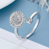 Set suitable for men and women, ring, adjustable zirconium, European style, flowered, factory direct supply