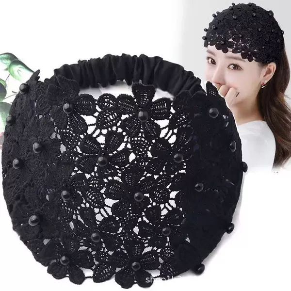 Wide-Brimmed Hairband, Hairpin, White Lace, Face-Washing Hairband, Mori Girl Style Hairband, Breathable Headband, Headscarf, Hair Accessory