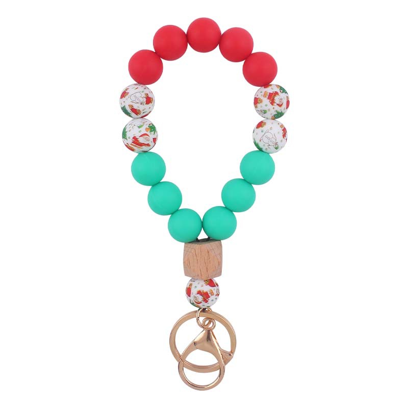 Nueva creativo silicona muñeca llavero colgante DIY leopardo cuentas de silicona llavero Accesorios