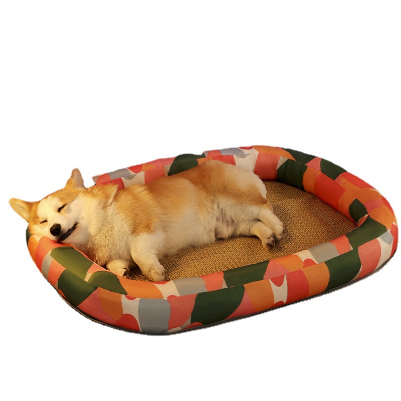 Nueva mascota Four Seasons universal verano dormir estera Oval estera del perro Cama de Gato nido de ratán estera nido de perro suministros para mascotas
