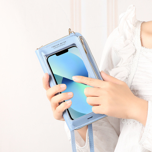  Touch Screen Mobile Phone Bag Women's Diagonal Anti-Theft Multifunctional Shoulder Transparent Mini Small Bag Wallet Mobile Phone Bag