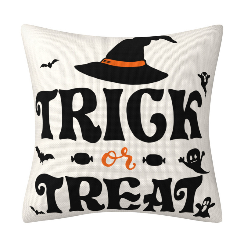 アマゾンハロウィン枕カバーゴーストスカルプリントクッションカバー美しい装飾リネン枕カバー卸売|undefined
