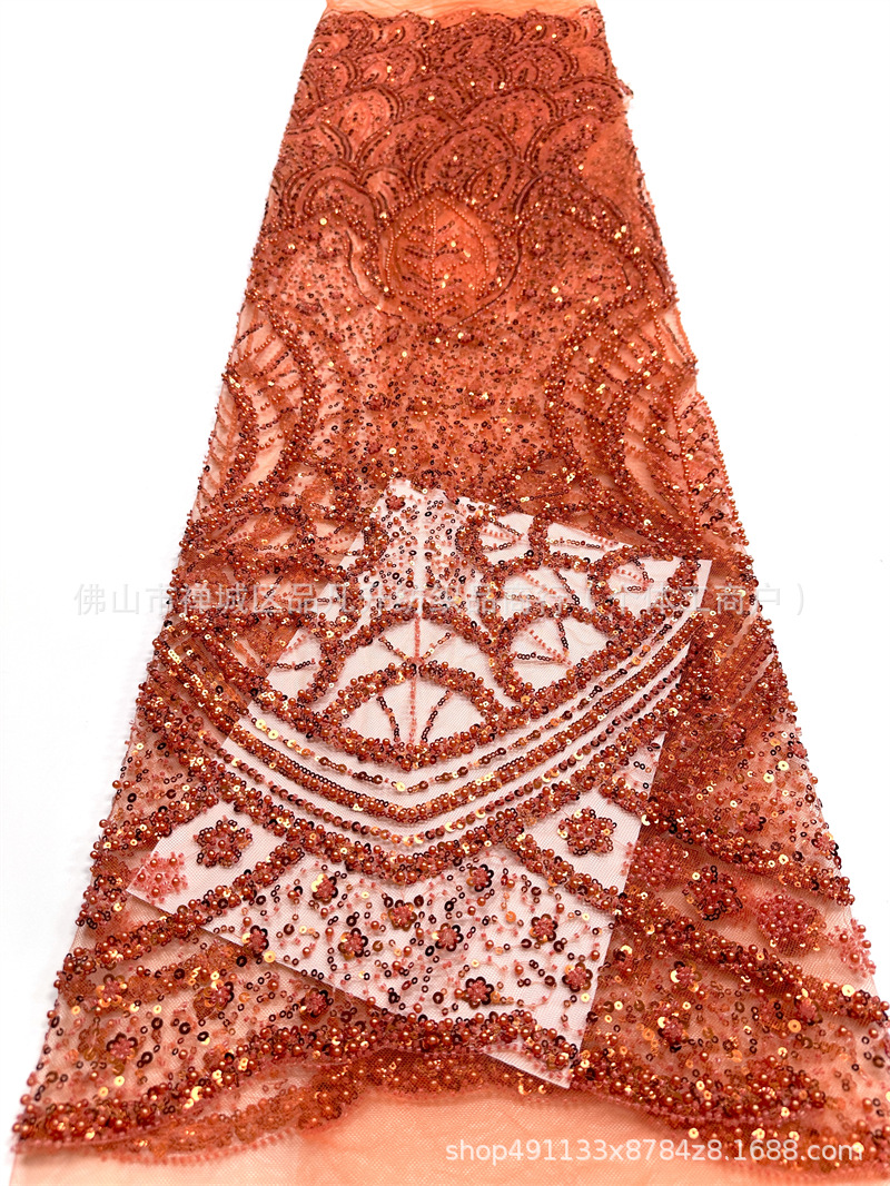Fabricante de nueva tela de cuentas flor de tela de lenteja alta fotografía vestido de boda vestido de moda tela de vestido image 11