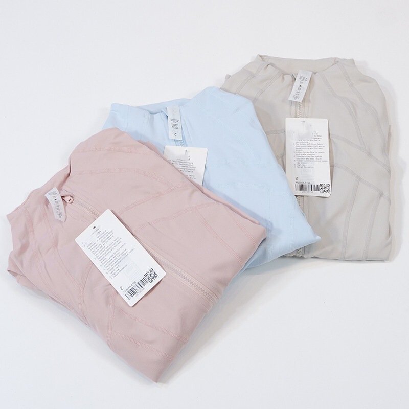 Lulu Yoga Clothing Sports Jacket Cardigan Stand Collar Zipper Tight Long-Sleeved Top Autum Breathable Quick-Drying