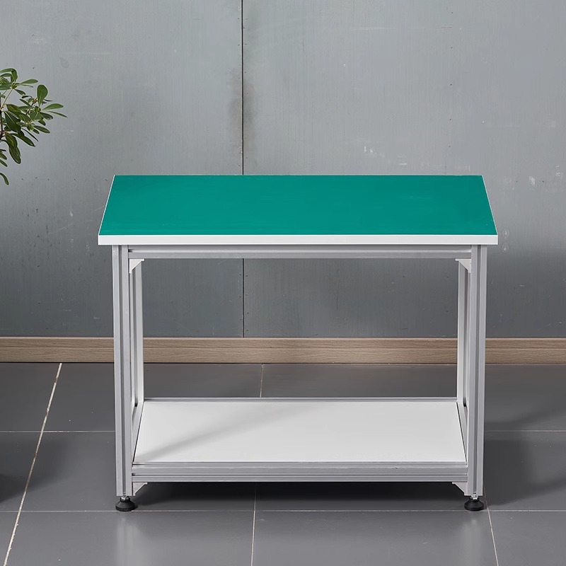 铝合金防静电打包桌操作工作台可移动带轮工业铝型材手推车工具车