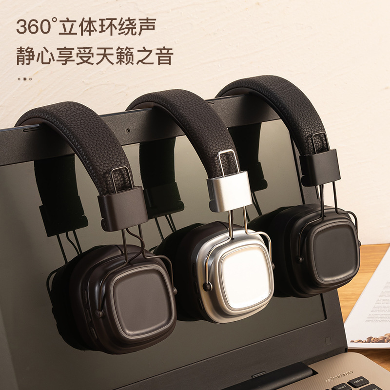 Cross-Border New Hot Product Retro Head-Mounted Bluetooth Headset Noise Reduction Wireless Retro2 Luminous Rgb Stereo Surround Sound
