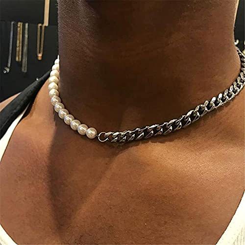 Fashion Stainless Steel Geometric Pattern Necklace Daily Electroplating Artificial Pearl Stainless S