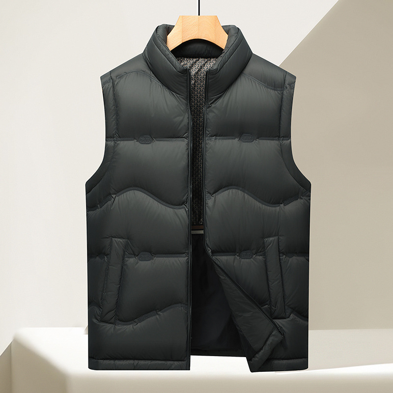 Men's Loose Stand-Up Collar down Vest 2025 Winter New Men's Middle-Aged Casual and Comfortable Sleeveless Warm Vest