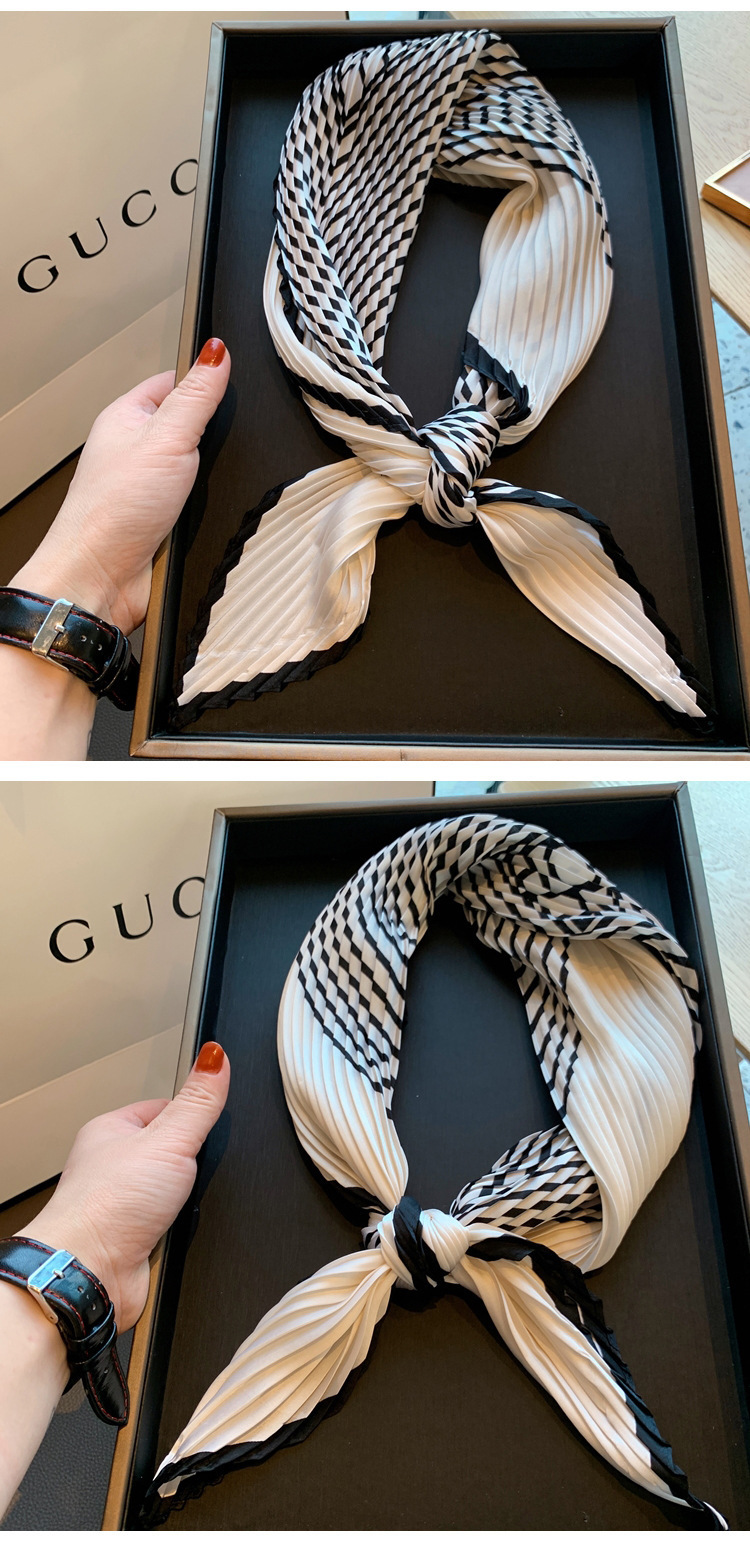70g Weight Silk Scarf Classification Casual, Daily, Shopping Occasion Satin Material Plaid, Polka Dots, Solid Color Pattern Spring&Summer Season Women's Gender Elegant Style Women's Elegant Plaid Polka Dots Solid Color Satin Silk Scarf 7