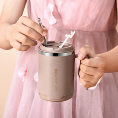 304 stainless steel mug double-layer coffee milk scale mouth cup creative thermal insulation tea cup Japanese water cup gift