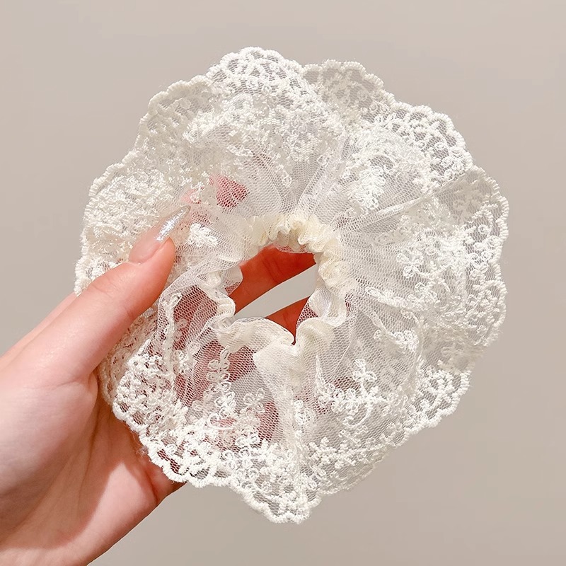 3 # lazo para el cabello blanco lechoso de encaje de sauce-13CM
