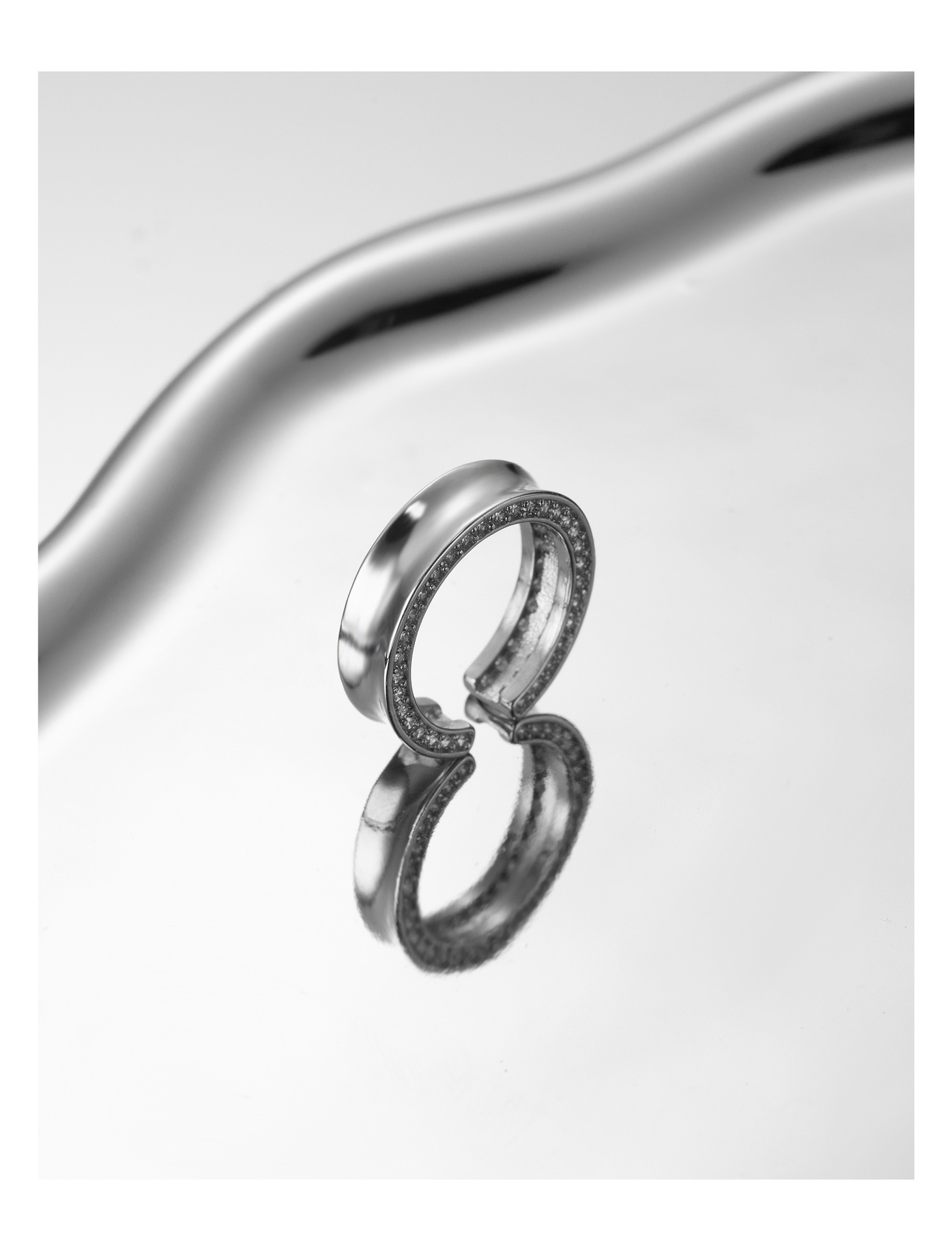 Fashion Geometric Copper Plating Zircon Open Ring